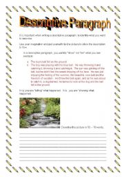 English Worksheet: Descriptive Paragraph