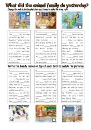 English Worksheet: Past simple worksheet for young students.