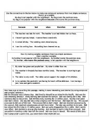 English worksheet: Compond and Complex Sentence