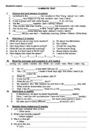 English Worksheet: TESTING