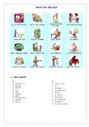 English worksheet: Daily activities (What do you do?)