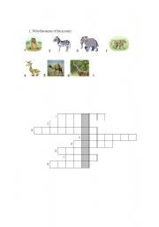 English Worksheet: Animal puzzle