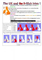 English Worksheet: The UK and the British Isles 1/2