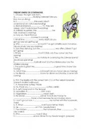 English Worksheet: PRESENT SIMPLE OR CONTINUOUS???