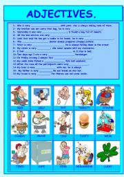 English Worksheet: Adjectives