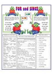 English Worksheet: FOR - SINCE