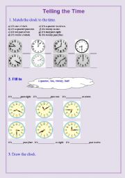 English Worksheet: Telling the time