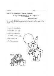 English worksheet: Adjetives