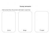 English worksheet: instruments