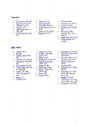English Worksheet: Name of Vegetable - english-vietnamese