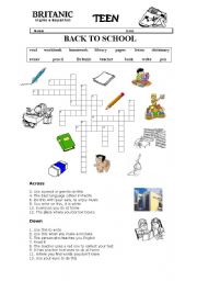 back to school crossword