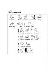 English worksheet: make sandwiches