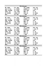 English Worksheet: Fill in the gaps.