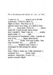English Worksheet: Fill in the blanks with app. ARTICLES