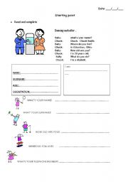 English worksheet: knowing each other