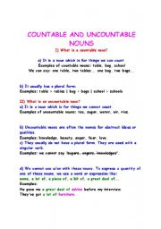 English worksheet: Count and Non Count Verbs