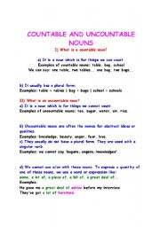 English Worksheet: Count and Non Count Verbs