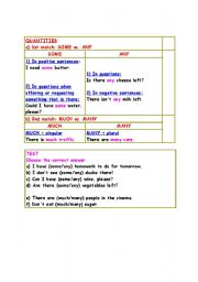 English Worksheet: Quantities