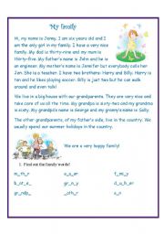 English Worksheet: My family