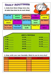 English Worksheet: Daily Routines