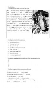 English Worksheet: Family Members adn Clothes