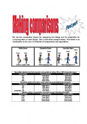 English worksheet: Making comparisons Part 1
