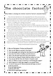 English Worksheet: Charlie and the Chocolate Factory