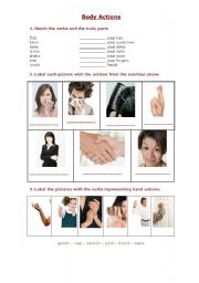 English worksheet: Body Actions