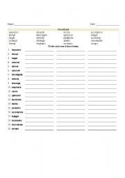 English worksheet: 11th Grade Spelling List