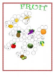 English Worksheet: FRUIT - crossword&wordsearch