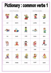 pictionary common verbs 1