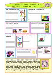 English Worksheet: WAS/ WERE + ADJECTIVES   (WRITING ACTIVITY)