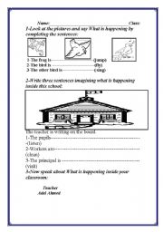 English worksheet: Present continuous 