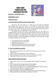 English Worksheet: Charlie and the Chocolate Factory: Reading comprehension