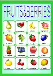 English Worksheet: fruits&berries