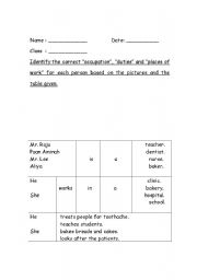 English Worksheet: occupation