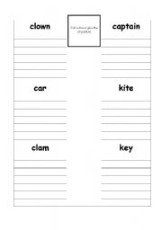 English worksheet: C/K Worksheet