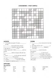 Past Simple crossword puzzle