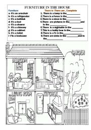 English Worksheet: FURNITURE AND OBJECTS IN THE HOUSE
