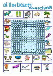 English Worksheet: AT THE BEACH 3- EXERCISES