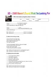 English Worksheet: U2- Still Havent Found What Im Looking For