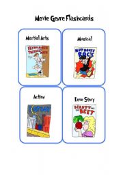 ****Movie Genre Funny Flashcards (12 High Quality Game/ Flash Cards)****