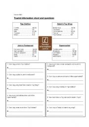 English worksheet: Tourist Information Questions