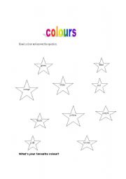 English worksheet: find the colour