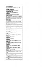 English worksheet: vocabulary