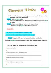 English Worksheet: Practice with Passive Voice 