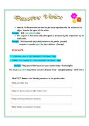 English worksheet: Practice with Passive Voice 