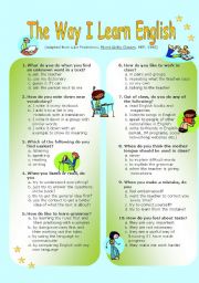 English Worksheet: The Way I Learn English