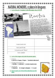 English Worksheet: natural wonders