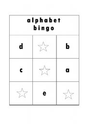 English worksheet: alphabet bingo sheet